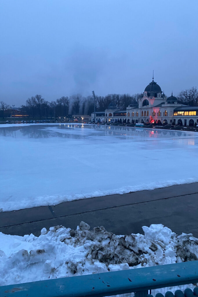 View of the City Park Ice Rink in Budapest