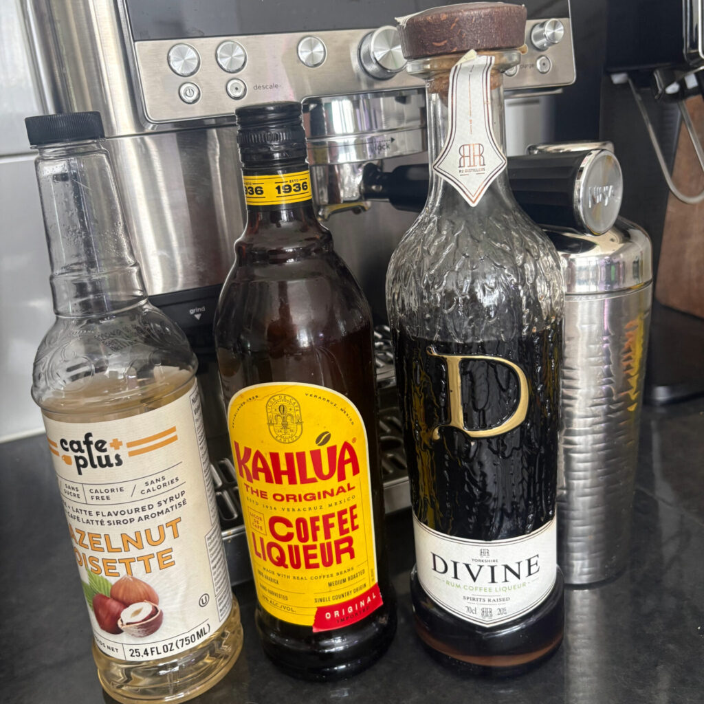 The Ingredients to Make Our Hazelnut Espresso Martini