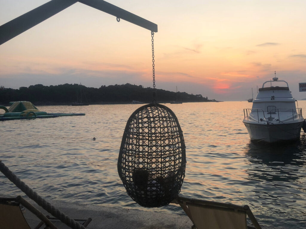 sunset from eve lounge bar in cavtat