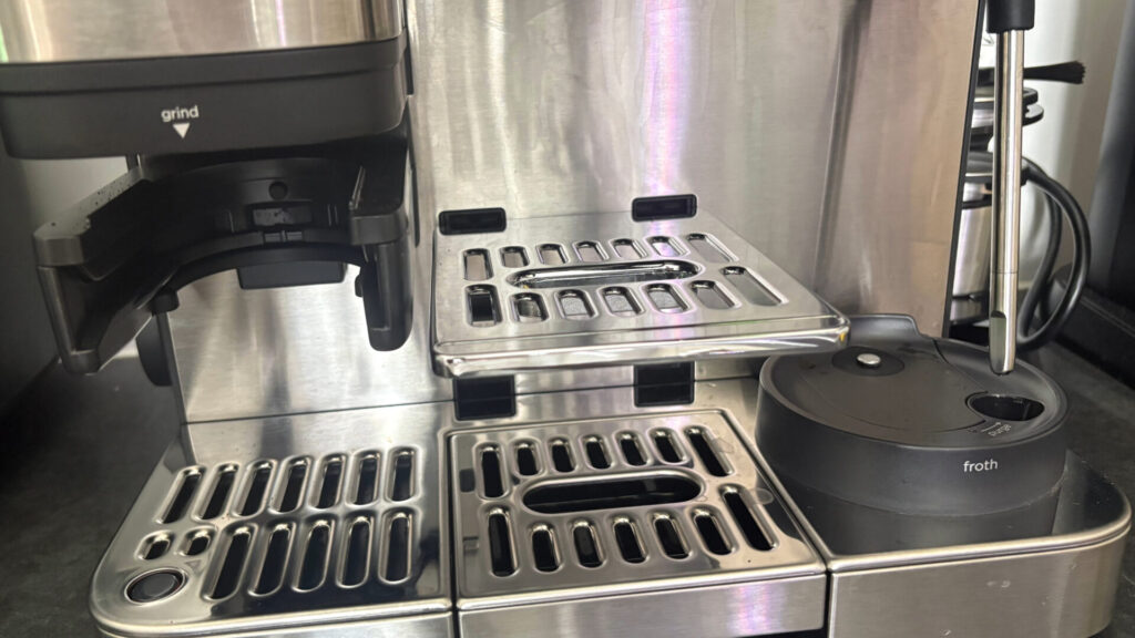 removable drip tray components, grinder, and frother of the ninja luxe café premier