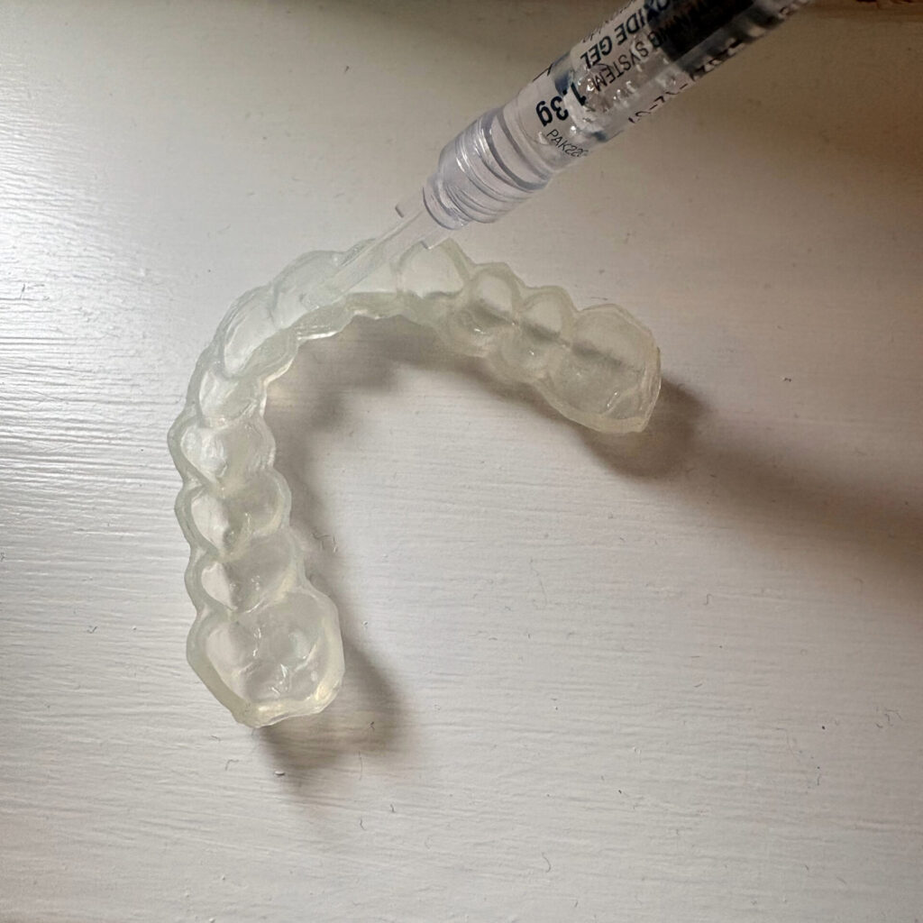 Gel Being Added to Whitening Tray