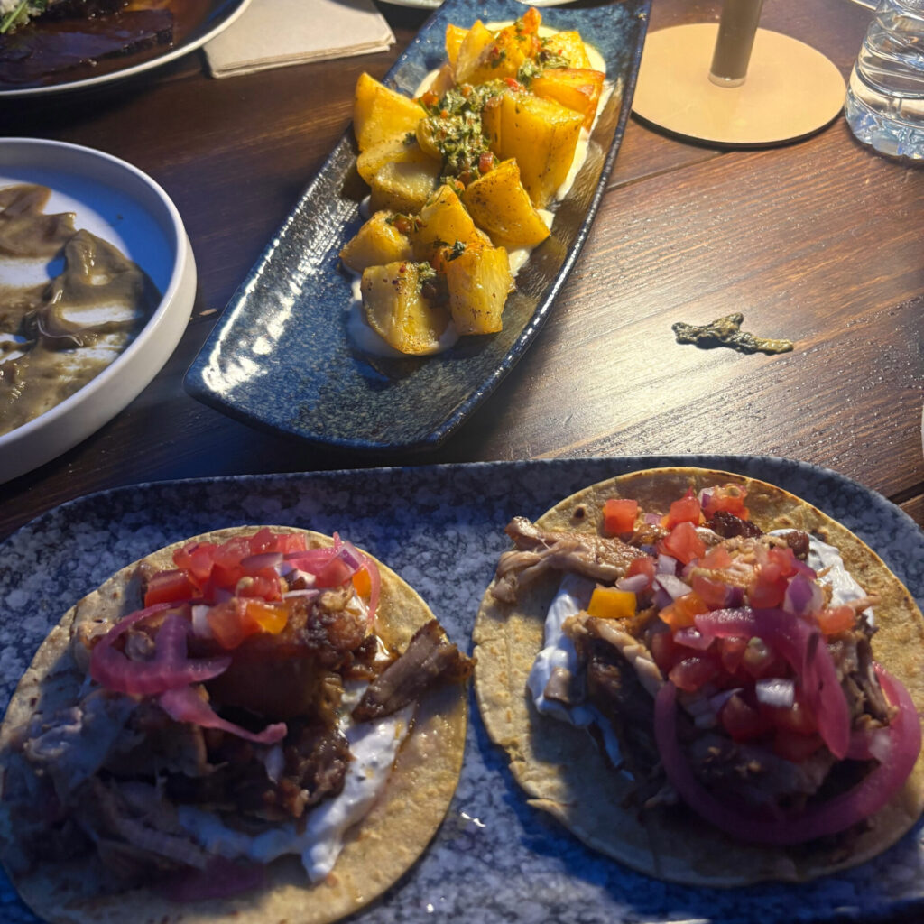 Patates and Pork Gyros Tacos Aragma