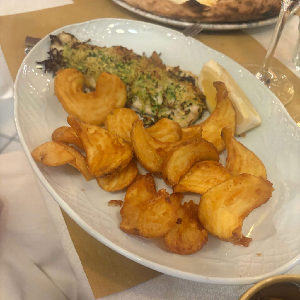 Sea bass fillet in Zucchini crust Al Forno della Soffitta