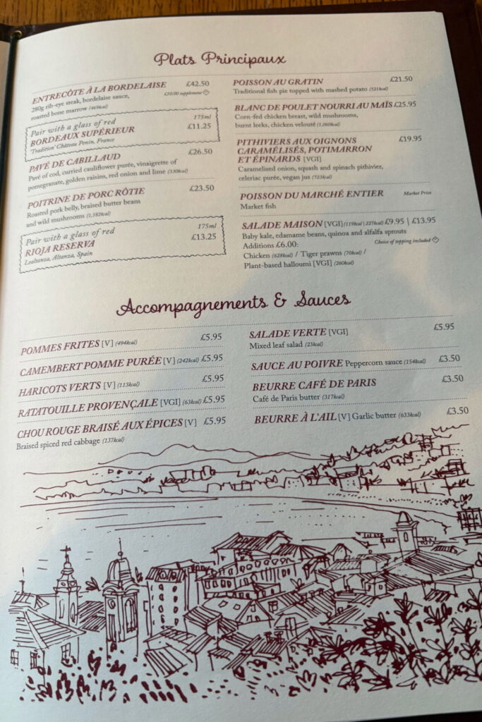 Mains Menu Hotel du Vin